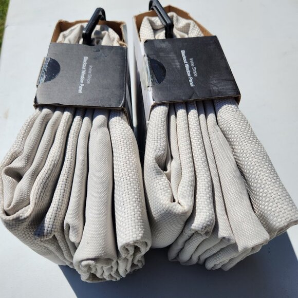 NEW Sonoma Blackout Window Curtains Panel Two Panels Grommet 50" x 84" Cream Col - Picture 10 of 14